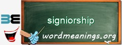 WordMeaning blackboard for signiorship